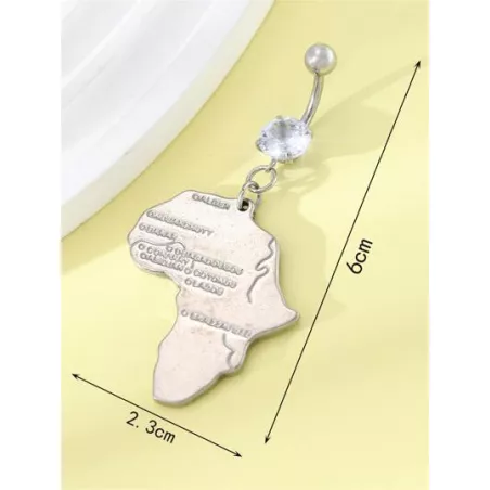 1 pieza tendencia de moda simple dama estilo de acero inoxidable zirconia cúbica plata mapa con botón uña