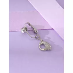 1 pieza Clip tendencia de moda elegante dama estilo recuadro zirconia cúbica cabeza de leopardo ombligo