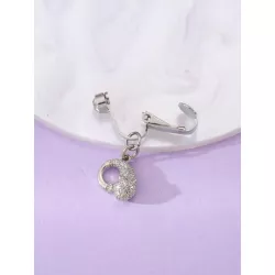 1 pieza Clip tendencia de moda elegante dama estilo recuadro zirconia cúbica cabeza de leopardo ombligo