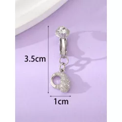 1 pieza Clip tendencia de moda elegante dama estilo recuadro zirconia cúbica cabeza de leopardo ombligo