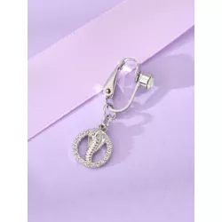 1 pieza Clip tendencia de moda elegante dama estilo recuadro zirconia cúbica redondo serpiente cabeza ombligo