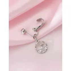 1 pieza Clip tendencia de moda elegante dama estilo incrustado zirconia cúbica hoja redondo ombligo