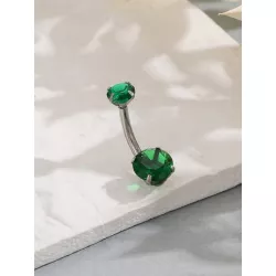 1 pieza Anillo de color de caramelo dulce de acero inoxidable micro incrustado zirconia cúbica ombligo