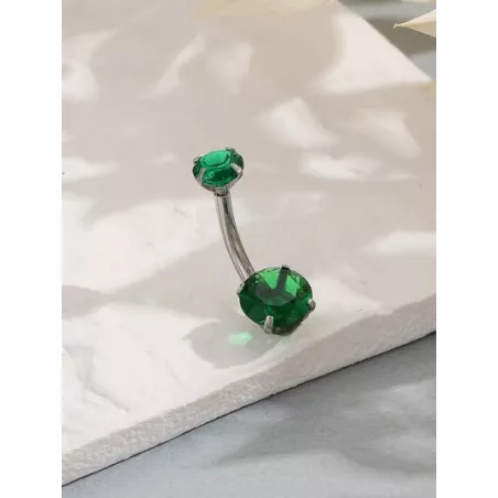 1 pieza Anillo de color de caramelo dulce de acero inoxidable micro incrustado zirconia cúbica ombligo