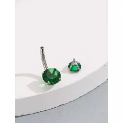 1 pieza Anillo de color de caramelo dulce de acero inoxidable micro incrustado zirconia cúbica ombligo