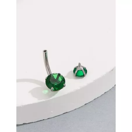 1 pieza Anillo de color de caramelo dulce de acero inoxidable micro incrustado zirconia cúbica ombligo