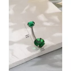 1 pieza Anillo de color de caramelo dulce de acero inoxidable micro incrustado zirconia cúbica ombligo