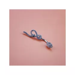 1 pieza de moda casual con diamante de imitación serpiente ombligo Anillo para mujeres , fiesta Accesorio