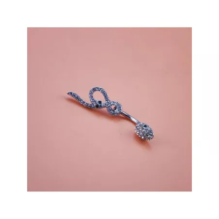 1 pieza de moda casual con diamante de imitación serpiente ombligo Anillo para mujeres , fiesta Accesorio