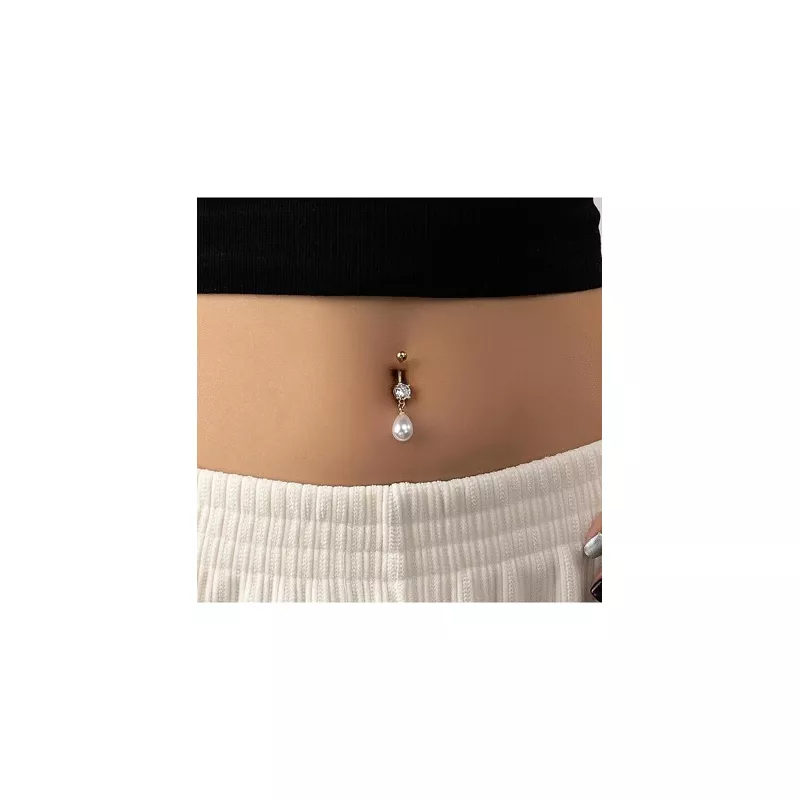 europeo y americano moda populares Piercing del cuerpo Anillo de ombligo , aleación de zinc con zirconia & con diamante de imita