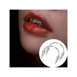 de acero inoxidable de sonrisa labios & diseño de colmillos Anillo de labio para dientes de punta cabeza labio Clip dental Bisut