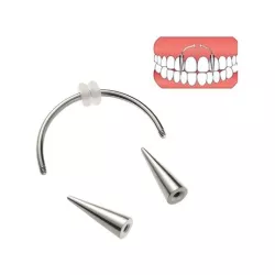 de acero inoxidable de sonrisa labios & diseño de colmillos Anillo de labio para dientes de punta cabeza labio Clip dental Bisut