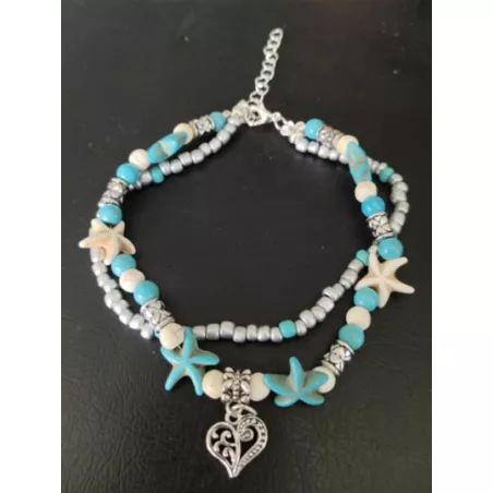 Pulsera tobillera con cuenta loto detalle con diseño de redondo