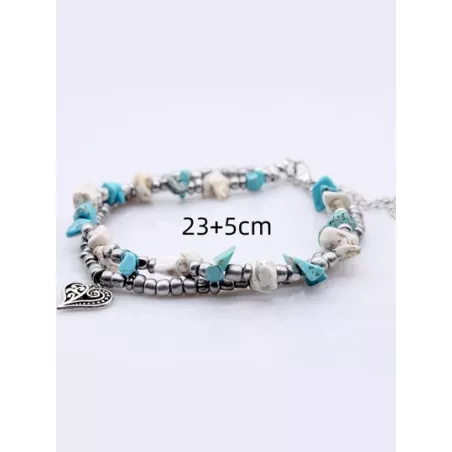 Pulsera tobillera con cuenta loto detalle con diseño de redondo