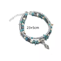 Pulsera tobillera con cuenta loto detalle con diseño de redondo