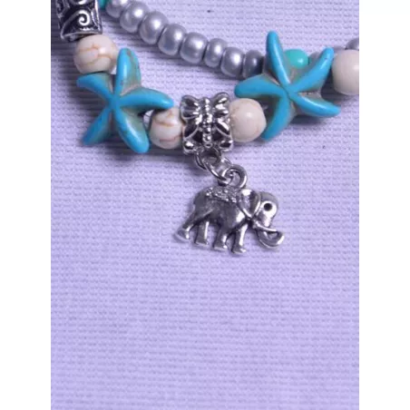 Pulsera tobillera con cuenta loto detalle con diseño de redondo