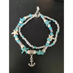 Pulsera tobillera con cuenta loto detalle con diseño de redondo