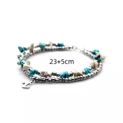 Pulsera tobillera con cuenta loto detalle con diseño de redondo