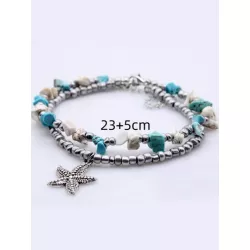 Pulsera tobillera con cuenta loto detalle con diseño de redondo