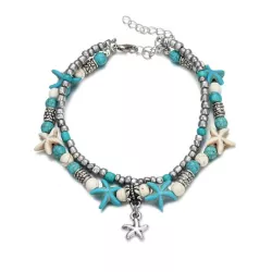 Pulsera tobillera con cuenta loto detalle con diseño de redondo