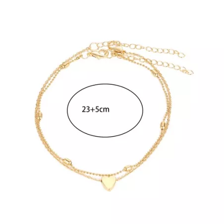 1 set Cadena tobillera de moda con adorno de corazón para mujeres para decoración diaria