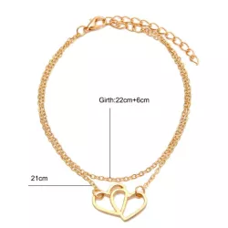 1 set Cadena tobillera de moda con adorno de corazón para mujeres para decoración diaria