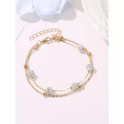 1 pieza Pulsera tobillera de moda aleación de zinc con diamante de imitación & con diseño de cuenta para mujeres para decoración