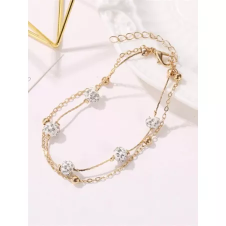 1 pieza Pulsera tobillera de moda aleación de zinc con diamante de imitación & con diseño de cuenta para mujeres para decoración