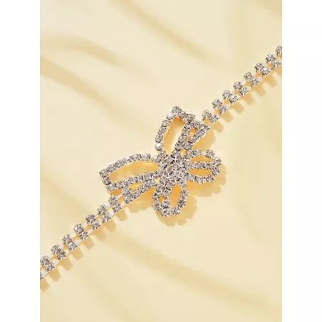 1 pieza Pulsera tobillera atractivo con diamante de imitación con diseño de mariposa para mujeres para fiesta