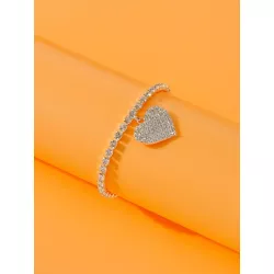 1 pieza Pulsera tobillera atractivo con diamante de imitación con accesorio de corazón para mujeres para fiesta