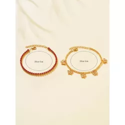 2 piezas/set Pulsera tobillera de moda con accesorio de mariposa para mujeres para fiesta