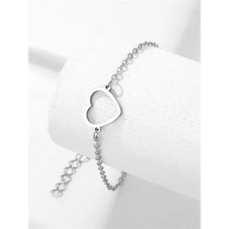 Pulsera tobillera de cadena con adorno de corazón