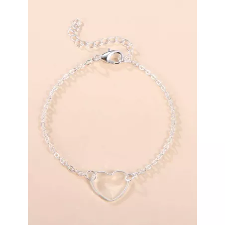 Pulsera tobillera de cadena con adorno de corazón