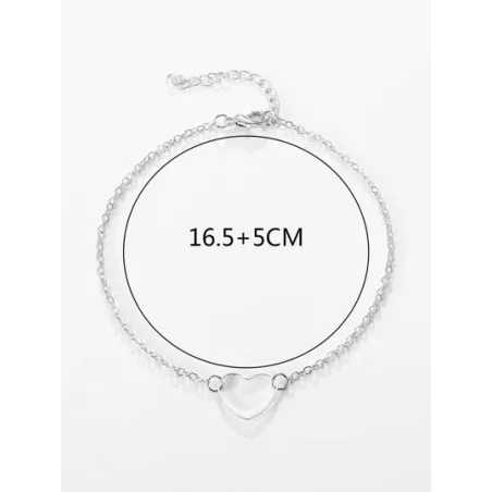 Pulsera tobillera de cadena con adorno de corazón