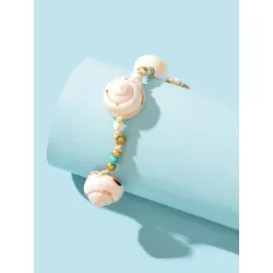 Pulsera tobillera con cuenta con diseño de concha