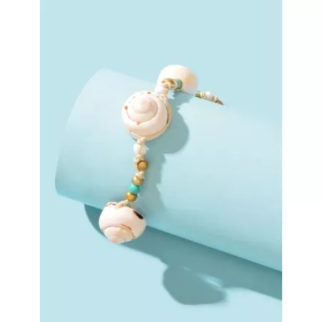 Pulsera tobillera con cuenta con diseño de concha