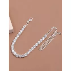 Pulsera tobillera con diseño de diamante de imitación