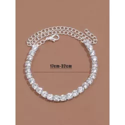 Pulsera tobillera con diseño de diamante de imitación