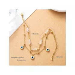 1 pieza Pulsera tobillera de moda de acero inoxidable con diseño de cuenta con diseño de árbol para mujeres para decoración diar