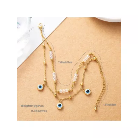 1 pieza Pulsera tobillera de moda de acero inoxidable con diseño de cuenta con diseño de árbol para mujeres para decoración diar