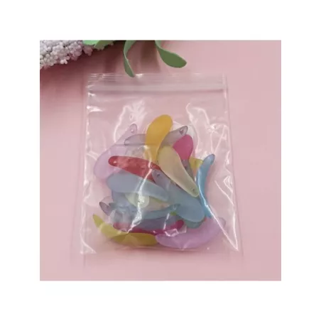 20 piezas Fabricación de joyas naranja acrílico transparente pétalo DIY suministros