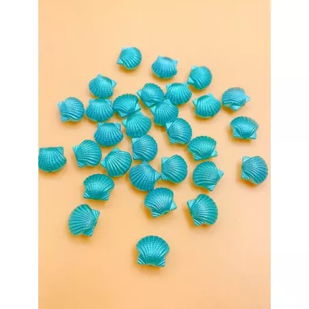 30 piezas ABS con perla artificial rosario con recto agujero , en forma de concha , para DIY Arete con Fabricación de joyas