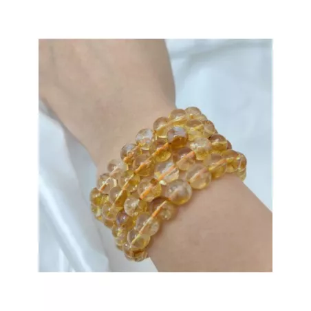 1 pieza Pulsera 8mm natural amarillo cristal