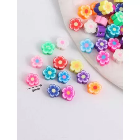 20 piezas/set Cuenta DIY de color al azar moda en forma de flor para mujeres para la fabricación de joyas de bricolaje