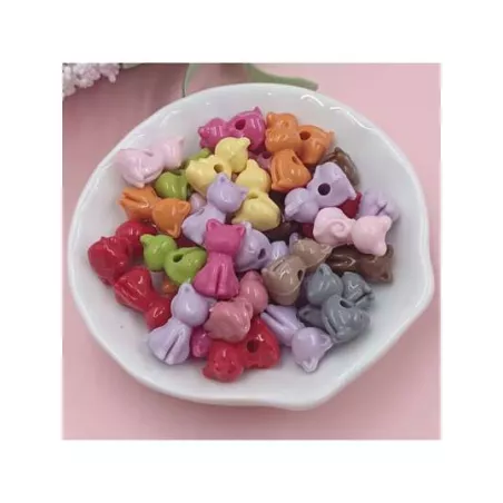 50 piezas unicolor acrílico en forma de gato rosario Bisutería DIY material para haciendo suelto Collar con Pulsera con Espaciad