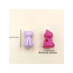 50 piezas unicolor acrílico en forma de gato rosario Bisutería DIY material para haciendo suelto Collar con Pulsera con Espaciad