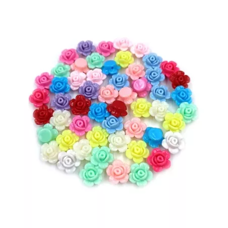 20 piezas Fabricación de joyas de moda DIY caramelo color rosario para cuentas sueltas rosa flor rosario