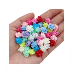 20 piezas Fabricación de joyas de moda DIY caramelo color rosario para cuentas sueltas rosa flor rosario