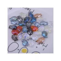 30 piezas 14*10mm de color mixto de vidrio en forma de pez rosario para DIY Pulsera , Arete , Collar , colgante haciendo