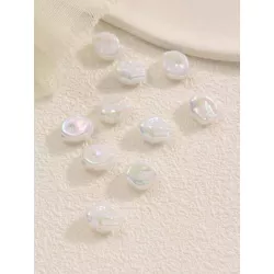 10 cuentas de perlas de imitación irregulares blancas para pulsera, fabricación de pendientes.